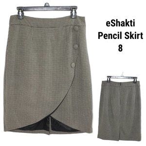 eShakti Black and White Midi Skirt